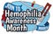Fibrin Sealant, Pill Sign and Ribbon Promoting Hemophilia Awareness Month, Vector Illustration
