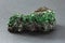 Fibrous malachite with fine sharp green crystals from Katanga Zaire.