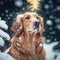 Fictional golden retriever dog representations, photography style, generative AI