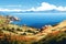 fictional lake titicaca in peru landscape AI generated