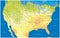 Fictional map of the usa temperature barometric pressure wind speed wind direction