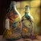 Fictional nature themed recyclable glass bottles - Generative AI in high quality