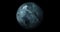 Fictional Planet sun rise in dark background with stars. front view of fictional planet from space. full 3d view of fictional plan