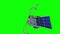 Fictional space satellite on green screen, 3d animation