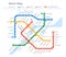 Fictional subway map urban metro color design