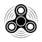 Fidget spinner black and white icon. Hand rotation antistress toy for relax. Twist bauble to making tricks.