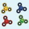 Fidget Spinner Colorful Set. Vector Illustration