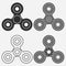 Fidget spinner icon set. Toy for stress relieving and increased focus. Vector.