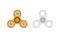 Fidget spinner icon - toy for stress relief and improvement of attention span. Drawn with outline thin lines. Isolatied