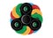 Fidget spinner icon - toy for stress relief and improvement of attention span. Filled multicolor