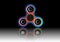 Fidget spinner icon - toy for stress relief and improvement of attention span. Filled multicolor and black color.