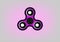 Fidget spinner icon - toy for stress relief and improvement of attention span. Filled pink and black color.