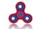 Fidget spinner icon - toy for stress relief and improvement of attention span. Filled red and blue color.