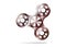 Fidget spinner icon - toy for stress relief and improvement of attention span. Filled silver metal