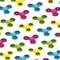 Fidget spinner isometric colorful background, kid toy concept vector