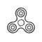 Fidget spinner line vector icon.