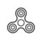 Fidget spinner line vector icon.