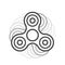 Fidget spinner line vector icon.