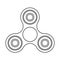 Fidget spinner outline technical drawing. Icon, vector illustration.