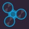 Fidget spinner spin roller vector illustration blue