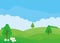 Field cartoon illustration suitable for kids theme background