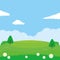 Field cartoon illustration suitable for kids theme background