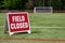 Field closed sign, athletic field closed due to coronavirus response