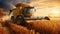 field combine harvesting corn