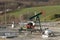 Field fossil fuel pumpjack oil fracking crude extraction pump jack machine energy industry pumping unit equipment