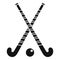 Field hockey crossed sticks icon, simple style