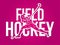 Field Hockey Female Player Action with Text Font Design Cartoon Graphic