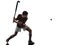 Field hockey player man isolated silhouette white background