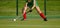 Field Hockey player, ready to pass the ball to a team mate