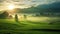 field meadow morning green landscape