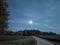 Field moon trees dirt road