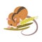 Field Mouse as Small Rodent with Long Tail and Dorsal Black Stripe Vector Illustration