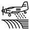 Field plane irrigation icon, outline style