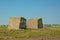 Field with remains of old bunkers in Ostend