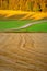 Field in rural autumn landscape