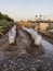 Field sown with plastic bottles