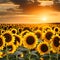 Field of sunflowers - ai generated image