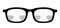 Field of view Eye frame glasses diagram fashion accessory medical illustration. Sunglass front view style, flat rim