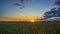 Field of wheat and sunset, panoramic time-lapse