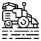Field working harvester icon, outline style