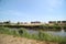 Fields and farms in the Zuidplaspolder in Moordrecht in the Netherlands