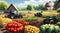 Fields of Glamour: Luxury Agriculture Illustration