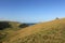 Fields of grass and traditional xhosa huts, african landscape in the eastern cape, south africa, wild coast