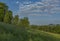 Fields meadows pasture land in national park in spring color morning