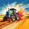 Fields in Motion: A Dynamic Display of Farm Machinery