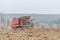 Fields before winter plowing with the remains of cut corn